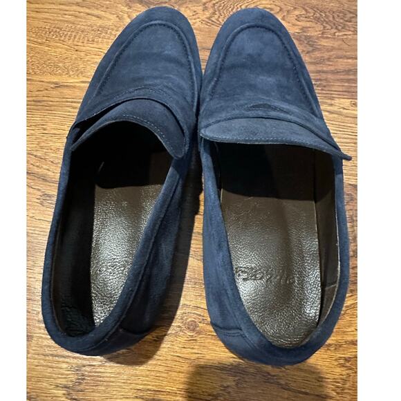 Vellapais Amber Suede Penny Loafers Men’s 44 Blue Slip On Casual Dress Shoes